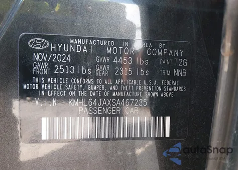 2025 Hyundai Sonata Sel from USA, damaged, VIN KMHL64JAXSA467235
